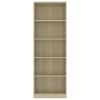 vidaXL 5-Tier Book Cabinet Sonoma Oak 23.6"x9.4"x68.9" Engineered Wood