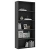 vidaXL 5-Tier Book Cabinet Gray 31.5"x11.8"x74.4" Engineered Wood