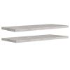 vidaXL Floating Wall Shelves 2 pcs Concrete Gray 35.4"x9.3"x1.5" MDF