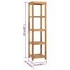 vidaXL 4-Tier Bathroom Storage Rack Solid Wood Teak 16.5"x16.5"x65"