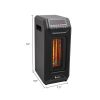 18" H Infrared Quartz Heater - ETL 1000W/1500W Portable Space Heater with 3 Heat Settings, Remote Control, 24H Programmable Timer, Rome Heater For Off