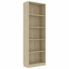 vidaXL 5-Tier Book Cabinet Sonoma Oak 23.6"x9.4"x68.9" Engineered Wood