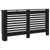 vidaXL Radiator Cover Black 59.8"x7.5"x31.9" MDF