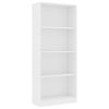 vidaXL 4-Tier Book Cabinet White 23.6"x9.4"x55.9" Engineered Wood