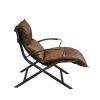 Zulgaz Accent Chair in Cocoa Top Grain Leather &amp; Matt Iron Finish 59951