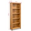 vidaXL 5-Tier Bookcase 23.6"x8.9"x55.1" Solid Oak Wood