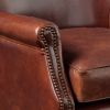 Leeds Accent Chair in Vintage Dark Brown Top Grain Leather YF