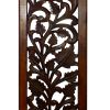 Mango Wood Wall Panel Hand Crafted with Leaves and Scroll Work Motif; Brown