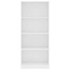 vidaXL 4-Tier Book Cabinet White 23.6"x9.4"x55.9" Engineered Wood