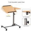 Adjustable Laptop Notebook Desk Table Stand Holder Swivel Home Office Wheels New