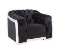 Pyroden Chair in Black Velvet & Chrome Finish LV00298