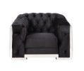 Pyroden Chair in Black Velvet & Chrome Finish LV00298