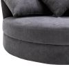 Orisfur. 360&deg; Swivel Accent Barrel Chair with Storage Ottoman &amp; 4 Pillows; Modern Linen Leisure Chair Round Accent for Living Room