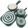 Gibson Home Gazebo Ceramic Nonstick Aluminum 11 Piece Cookware Set in Moss Green