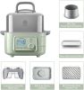 Buydeem All-in-One Intelligent Food Steamer (2.1Qt) with lid and 2 Stew Pots(2 * 1.5Qt) Electric Stew Pot G563,1500W, Mint Green