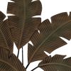 DunaWest 35 Inch Tropical Metal Palm Leaf Wall Mount Accent Decor; Brushed Green; Antique Yellow; Black