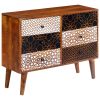 vidaXL Sideboard with Printed Pattern 35.4"x11.8"x27.6" Solid Mango Wood