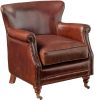 Leeds Accent Chair in Vintage Dark Brown Top Grain Leather YF