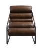 Dolgren Accent Chair in Sahara Top Grain Leather &amp; Matt Iron Finish 59948