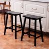 Free shipping  Basics Classic Solid Wood Saddle-Seat Counter Stool with Foot Plate - 24", Black, 2-Pack  YJ