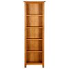 vidaXL 5-Tier Bookcase 17.7"x8.6"x55.1" Solid Oak Wood