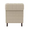 Luxurious Style Traditional Design 1pc Chaise Lounge Brown Textured Fabric Upholstered Button-Tufted Foam Padded Seating