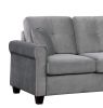 Reversible Configuration 1pc Sectional Sofa with 2 Pillows Gray Velvet Fabric Upholstered Tufted Back Living Room Furniture