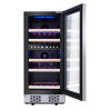 30 Bottles/15 Inch Dual Zone Low Noise Wine Cooler Refrigerator ; Small Wine Refrigerator for Home Bar with Digital Temperature Control; Glass Front D