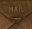 Spacious Envelope Shaped Wall Mount Iron Mail Box; Copper Finish