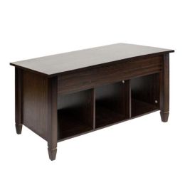 Modern furniture hidden compartment and lift tablet table (Color: Brown)