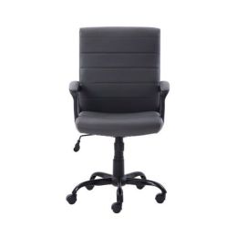 Bonded leather mid-back manager office chair in various finishes (Color: Grey)