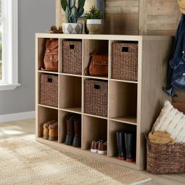 12 Cube Organizer; Grey; Natural; Rustic Grey; Tobacco Oak; White Texture (Color: Natural Color)