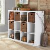 12 Cube Organizer; Grey; Natural; Rustic Grey; Tobacco Oak; White Texture