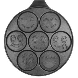 10.5 Inch Household Aluminum Nonstick Pancake Pan With Cool Touch Handle (Option: Happy Face)