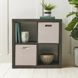 4 cube storage box (Color: Tobacco Oak)