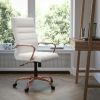 High Back Leather Soft Executive Swivel Office Chair with Frame and Armrests; Various Options