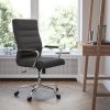 High Back Leather Soft Executive Swivel Office Chair with Frame and Armrests; Various Options