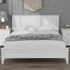 Modern White Solid Wood Full Platform Bed