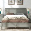 Modern White Solid Wood Full Platform Bed