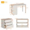 Low Study Twin Loft Bed with Cabinet and Rolling Portable Desk