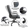 High Back Leather Soft Executive Swivel Office Chair with Frame and Armrests; Various Options