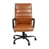 High Back Leather Soft Executive Swivel Office Chair with Frame and Armrests; Various Options