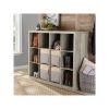 12 Cube Organizer; Grey; Natural; Rustic Grey; Tobacco Oak; White Texture