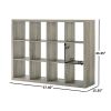 12 Cube Organizer; Grey; Natural; Rustic Grey; Tobacco Oak; White Texture