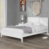 Modern White Solid Wood Full Platform Bed