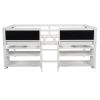 Twin Size Low Loft Bed with Two Movable Shelves and Ladder; with Decorative Guardrail Chalkboard