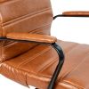 High Back Leather Soft Executive Swivel Office Chair with Frame and Armrests; Various Options