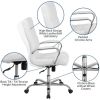 High Back Leather Soft Executive Swivel Office Chair with Frame and Armrests; Various Options