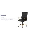 High Back Leather Soft Executive Swivel Office Chair with Frame and Armrests; Various Options