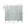 4-Panel Wood Privacy Room Divider Upscale Sycamore Solid Folding Wall Room Divider Screens Partial Partition for Room Division